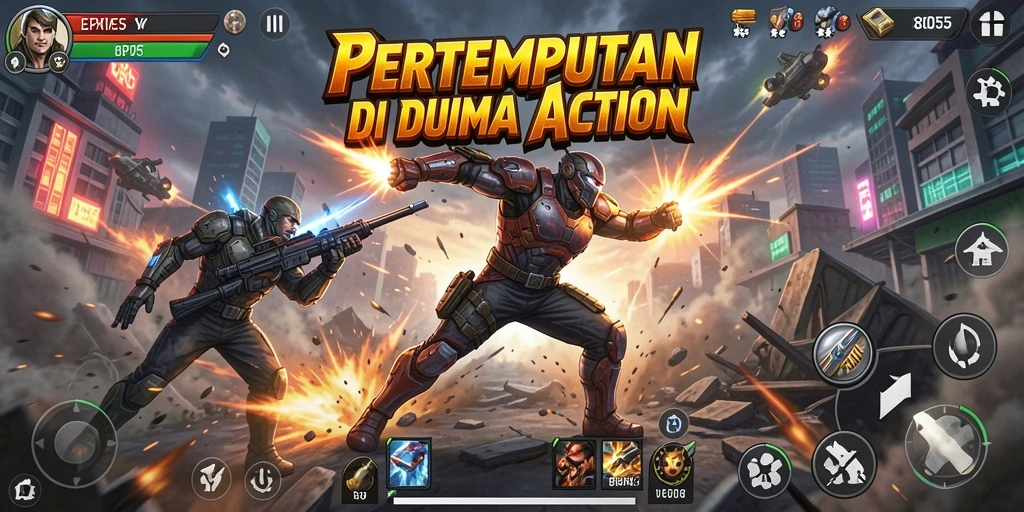 Tampilan gameplay mendebarkan dari 8055 dengan aksi yang seru.