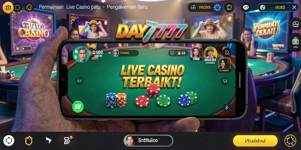 Tampilan gameplay seru dari aplikasi Live Casino DAY777.