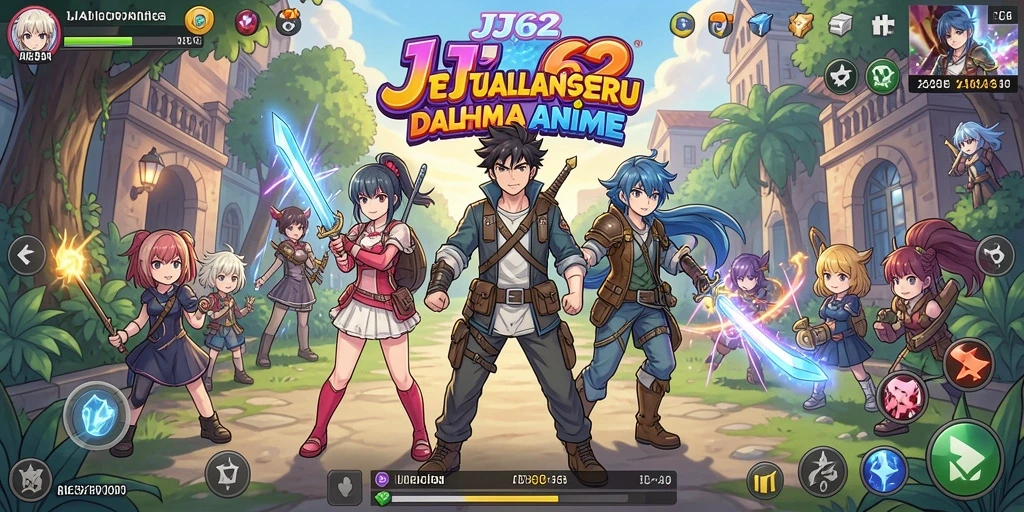 Tampilan gameplay menarik dari <strong>JJ62</strong> dengan karakter anime yang penuh warna.