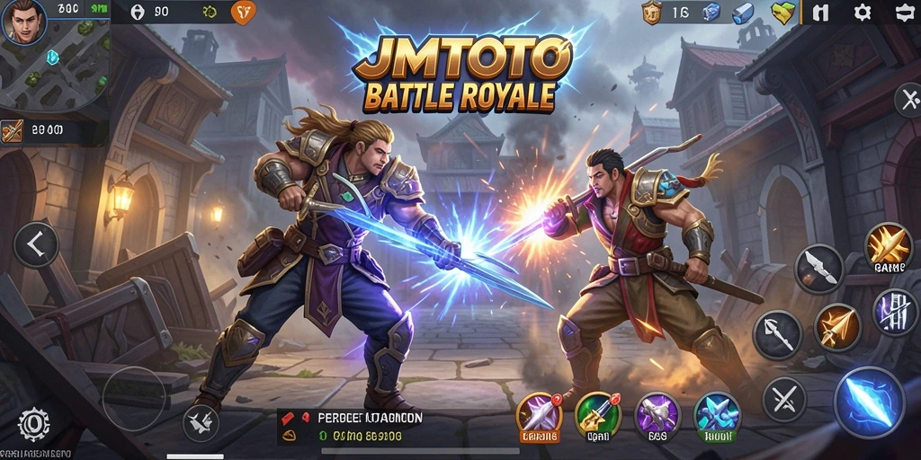 Tampilan gameplay JMTOTO yang seru dalam pertempuran Battle Royale.