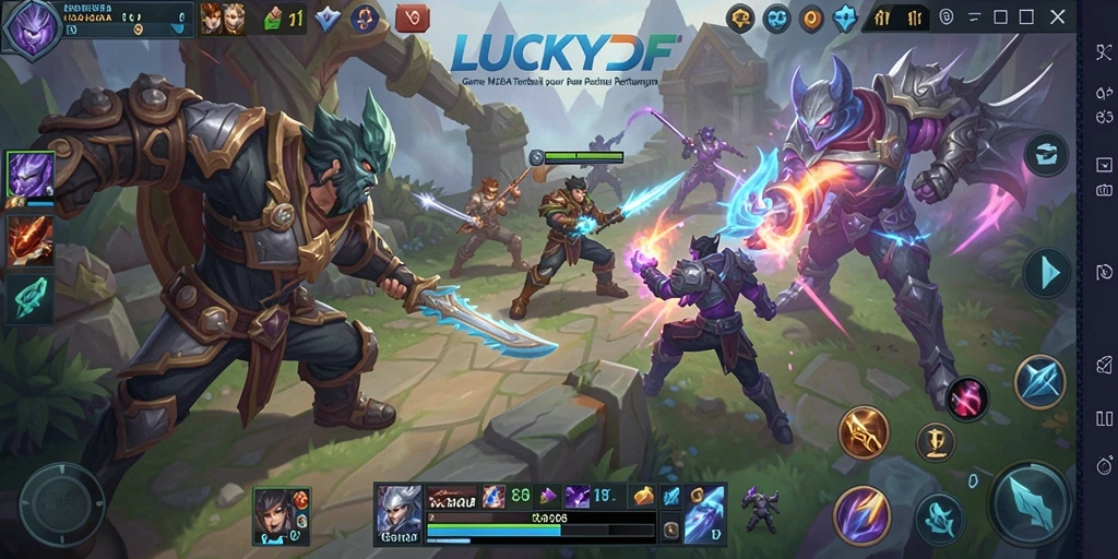 Gameplay intens di LUCKYDF dengan karakter dan strategi unik.
