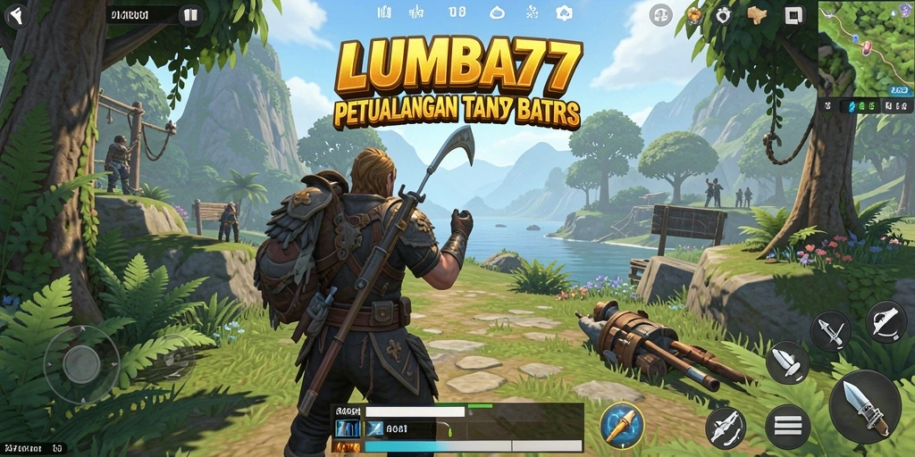 Screenshot LUMBA77 menampilkan pemandangan indah dalam gameplay Open World.