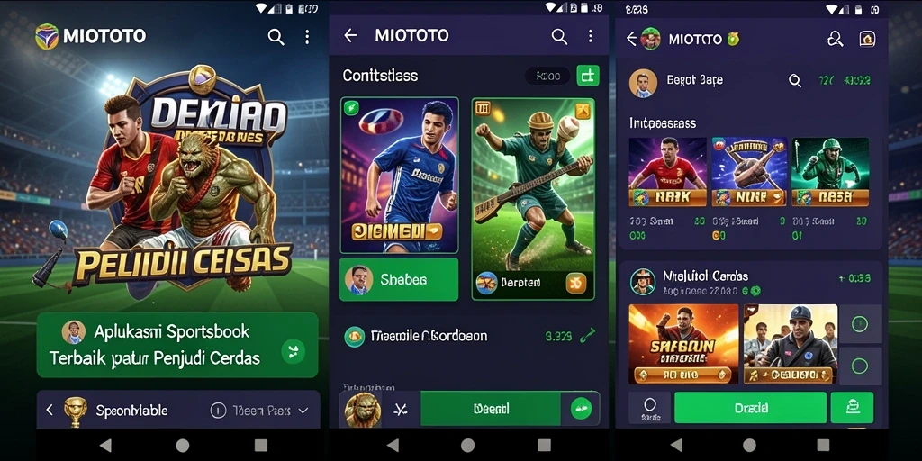 Tampilan menarik dari aplikasi MIOTOTO saat melakukan taruhan olahraga.