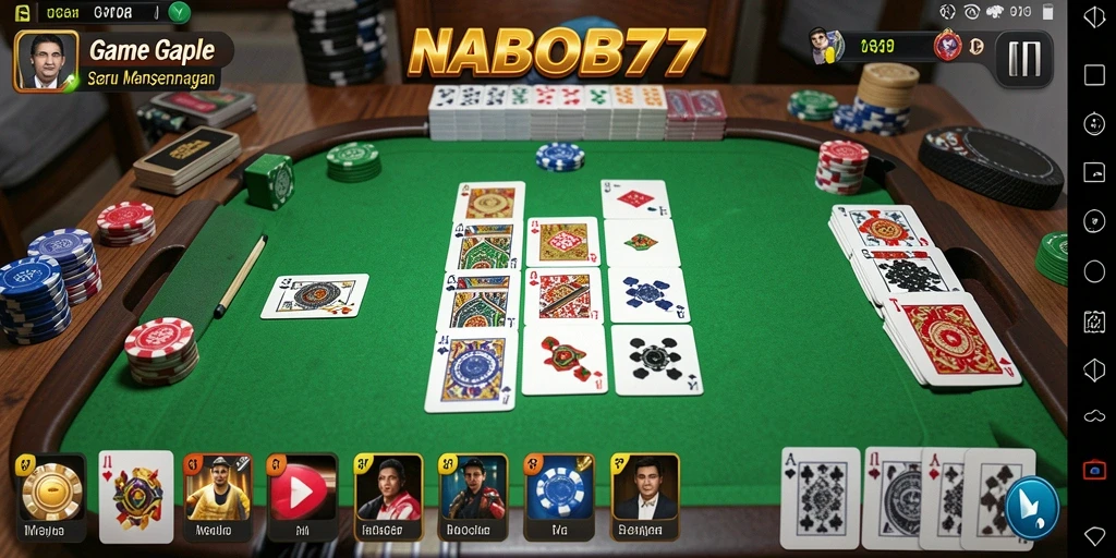 Tampilan gameplay yang menarik dalam NABOB77 dengan suasana Gaple.