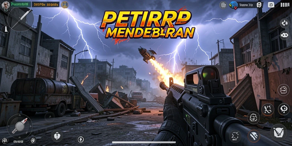 Screenshot menampilkan aksi intens dalam permainan TPS PETIRRP.