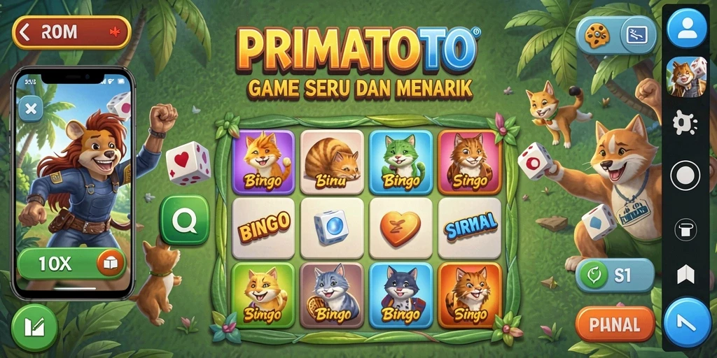 Tampilan permainan Bingo seru di PRIMATOTO.