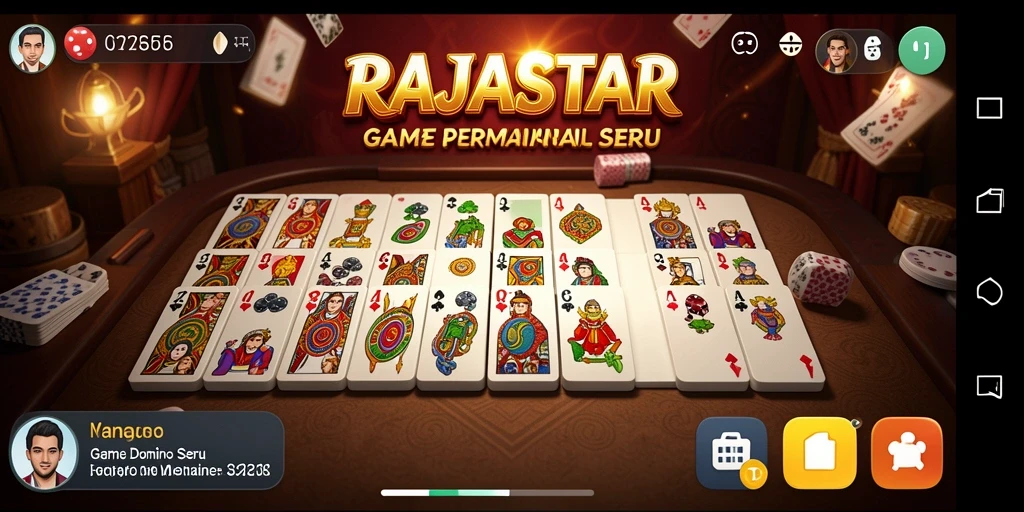Screenshot utama RAJASTAR menampilkan gameplay seru Domino.