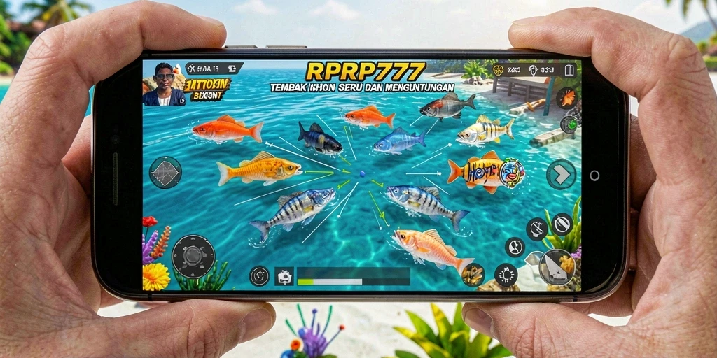 Tampilan gameplay seru dari RPRP777 saat menembak ikan.