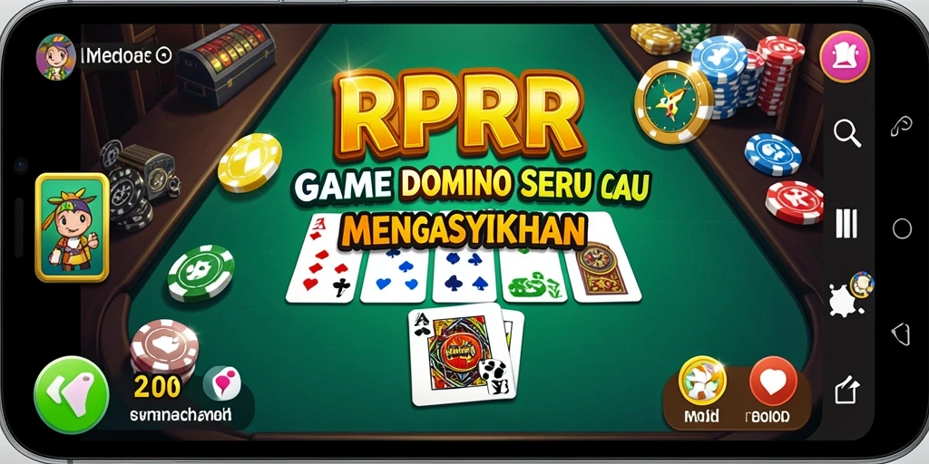 Screenshot gameplay RPRR menampilkan suasana kompetitif dan menyenangkan dalam permainan Domino.